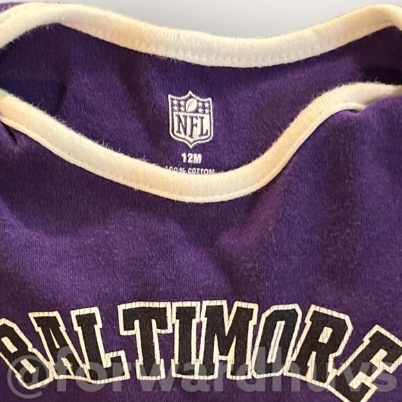 NFL Baltimore Ravens Short Sleeve Bodysuit Size 12 Months - Picture 3 of 6